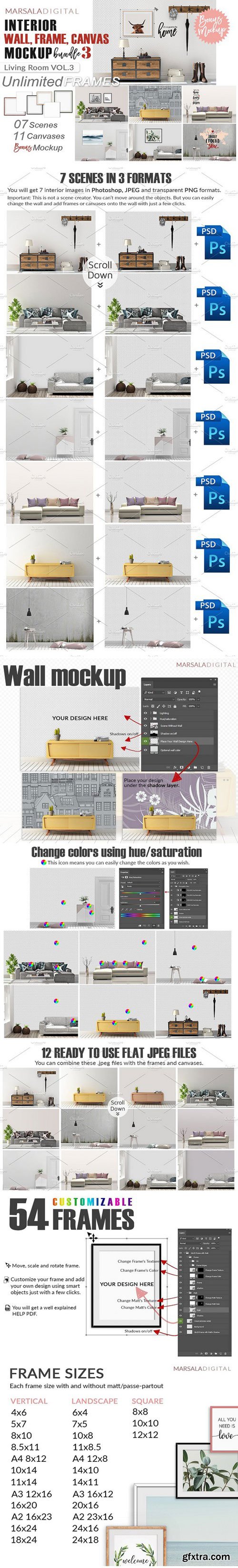 Download Cm Interior Frame Mockups Bundle 3 2340324 Gfxtra