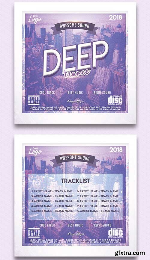 Deep Trance V3 2018 CD Cover PSD Template