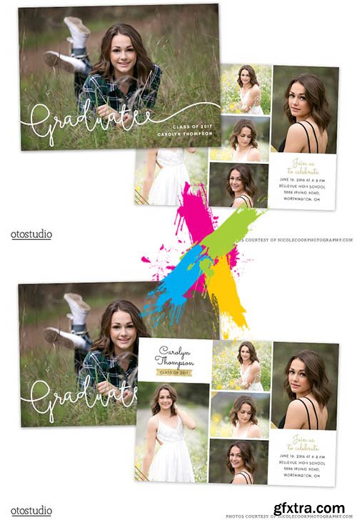 CreativeMarket - Graduation Card Template 2018 Senior 2390566