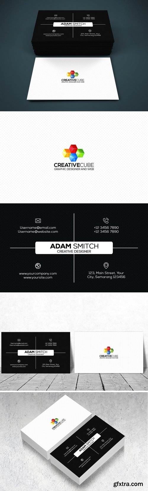 CM - Modern Black Business Card 1516178