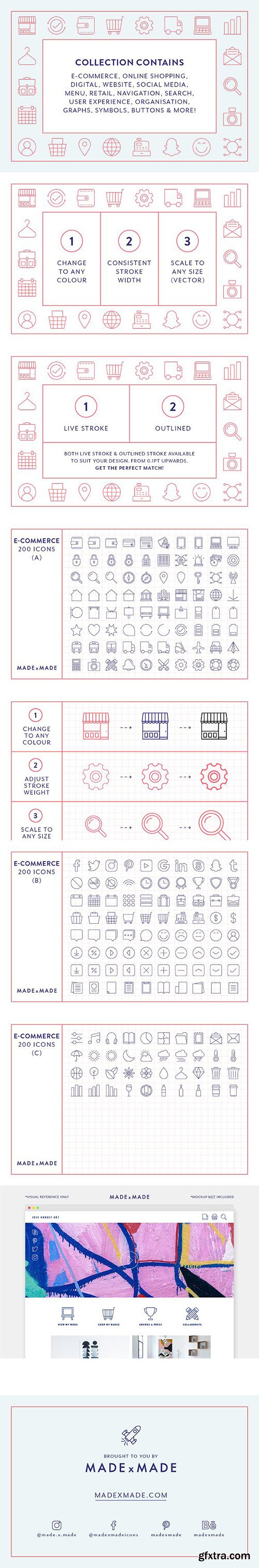 200 ECommerce Line Icons