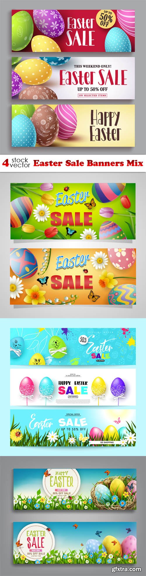 Vectors - Easter Sale Banners Mix