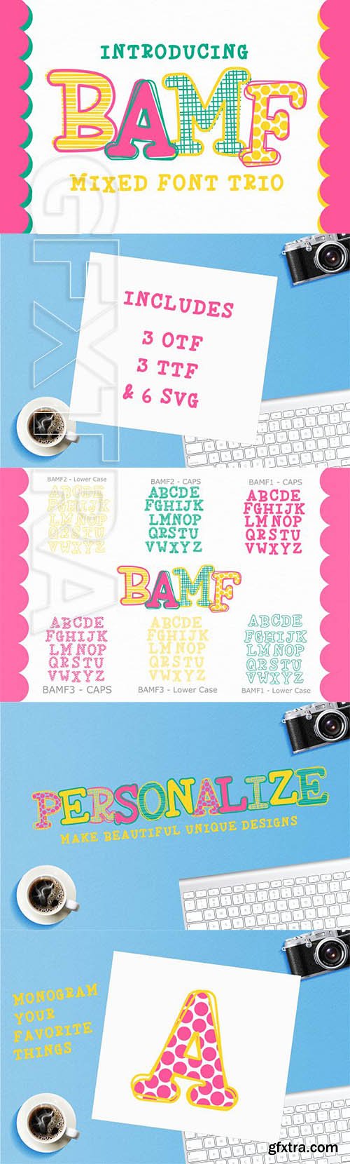 CreativeMarket - BAMF - Mixed Font Trio 2390494