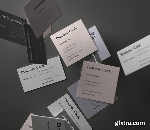 Falling Psd Business Card Mockup