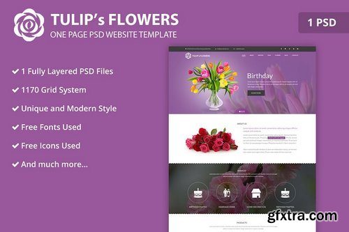 CM - One Page Flower PSD Website Template 2346375