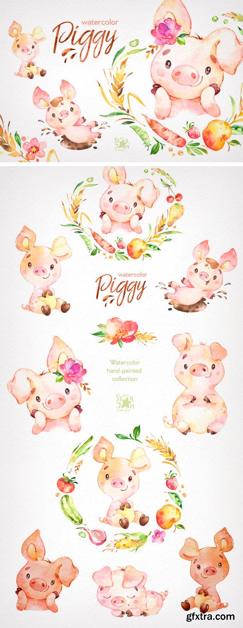 CM - Watercolor Piggy Collection 2337221