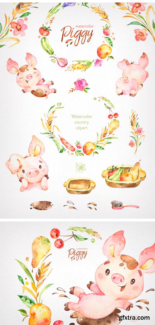 CM - Watercolor Piggy Collection 2337221