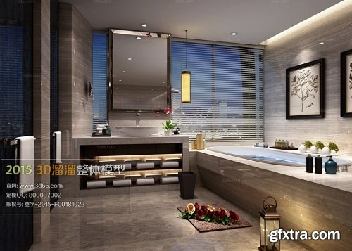 Modern Bathroom Full Interior Scene 14