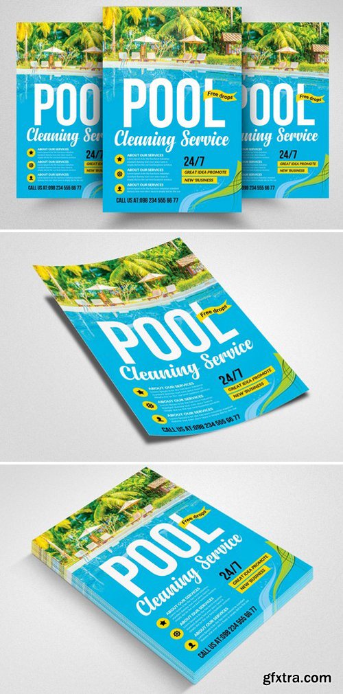 CM - Pool Cleaning Service Flyer Template 2356695