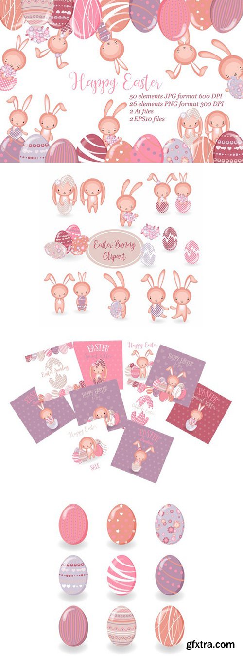 CM - Set of vector cute Easrer Bunny 2359564