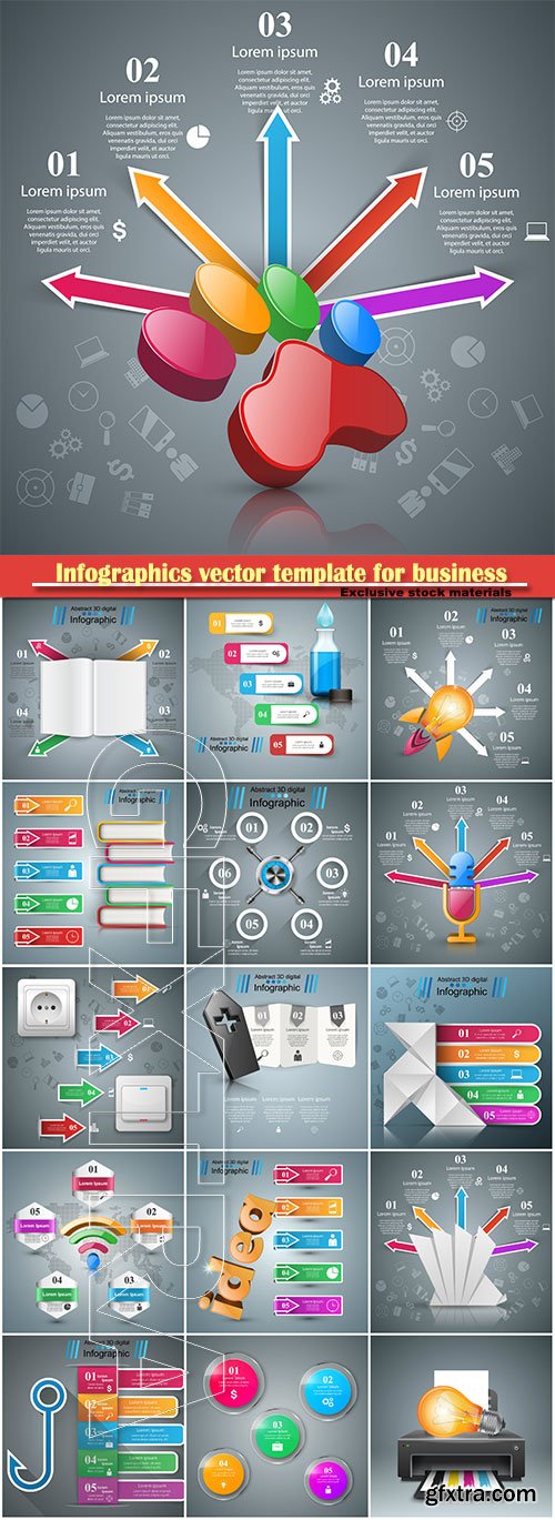 Infographics vector template for business presentations or information banner # 54