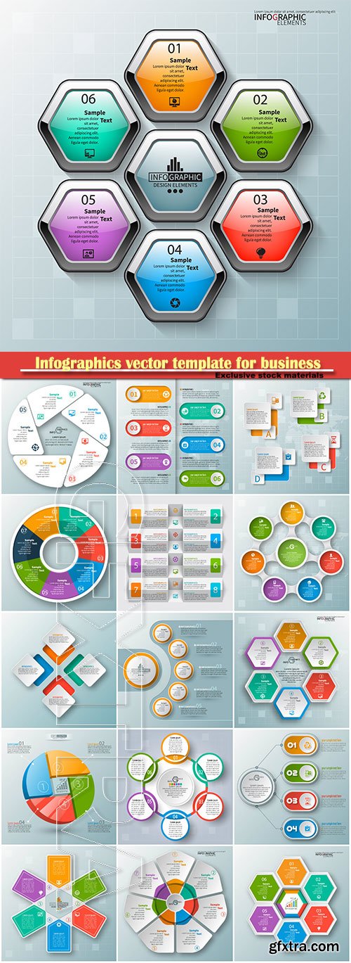 Infographics vector template for business presentations or information banner # 53