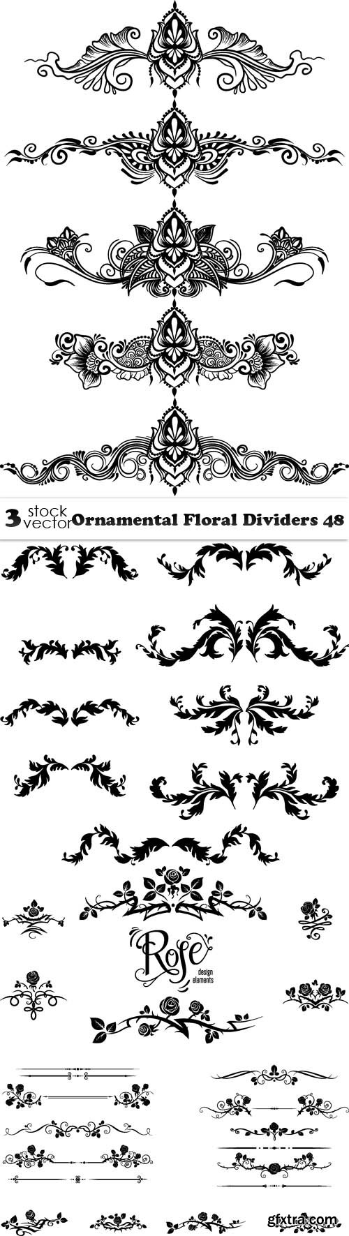 Vectors - Ornamental Floral Dividers 48