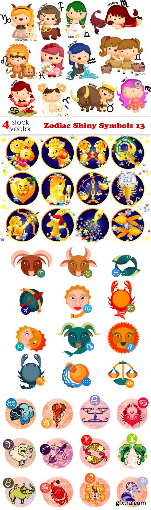 Vectors - Zodiac Shiny Symbols 13