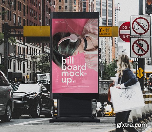 Psd Vertical Billboard Mockup