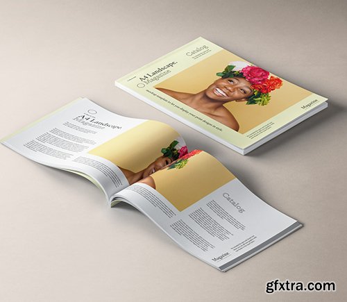 A4 Landscape Magazine Mockup v2