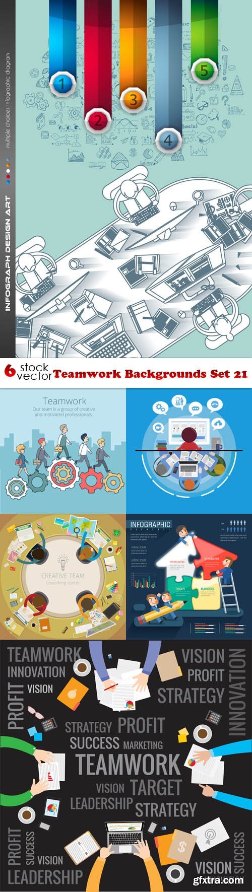 Vectors - Teamwork Backgrounds Set 21