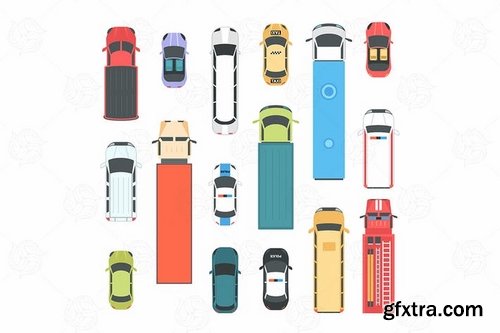 Vehicles - set of modern vector city elements