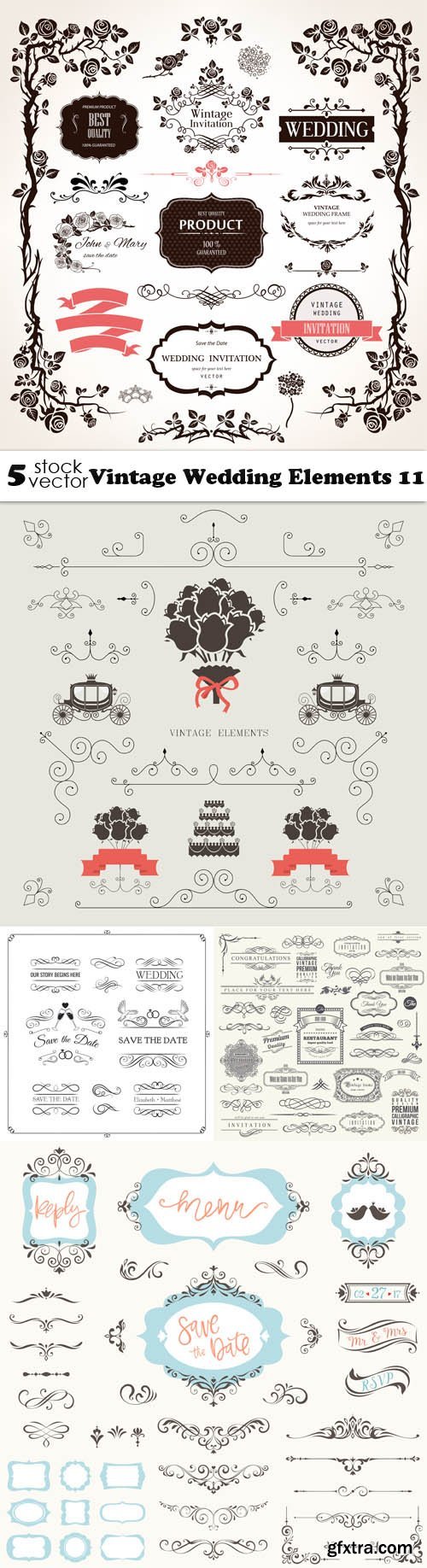 Vectors - Vintage Wedding Elements 11