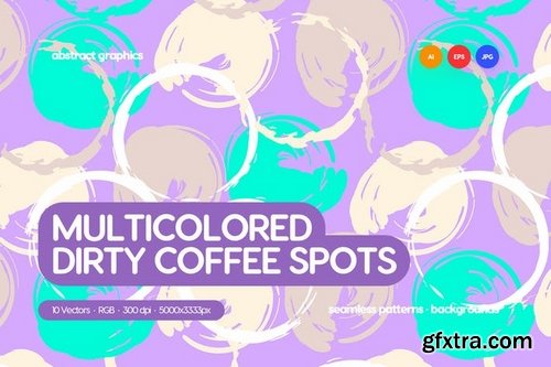 Colored Dirty Coffee Spots Patterns  Backgrounds