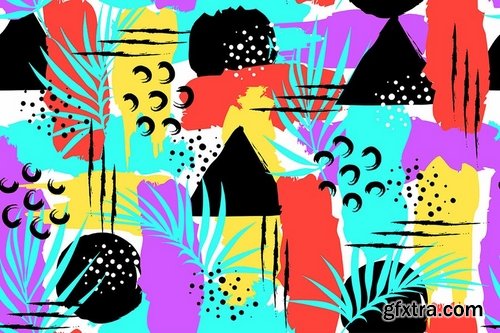 Summer Style Seamless Patterns  Backgrounds