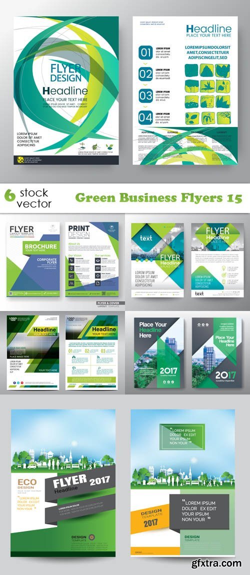 Vectors - Green Business Flyers 15