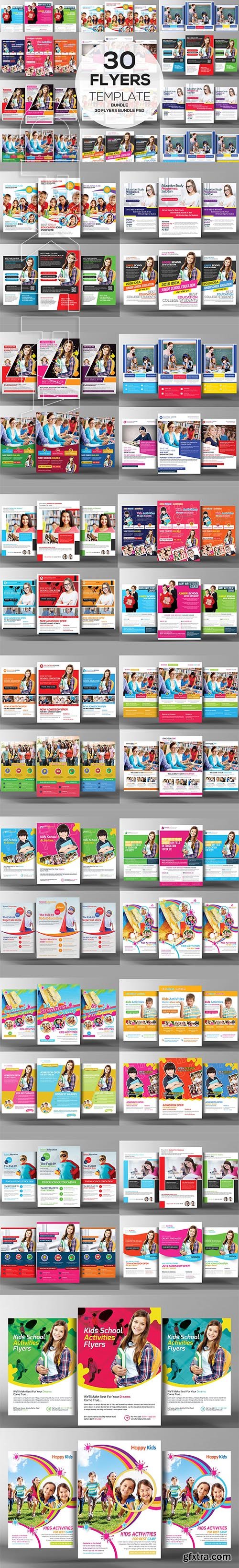 CreativeMarket - 30 Education Flyers Bundle 2368631