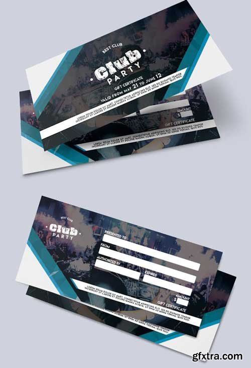 Club Party V4 2018 Gift Certificate PSD Template