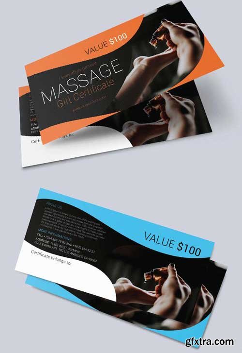 Massage V5 2018 Gift Certificate PSD Template