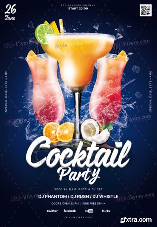 Cocktail Night V3 2018 PSD Flyer Template