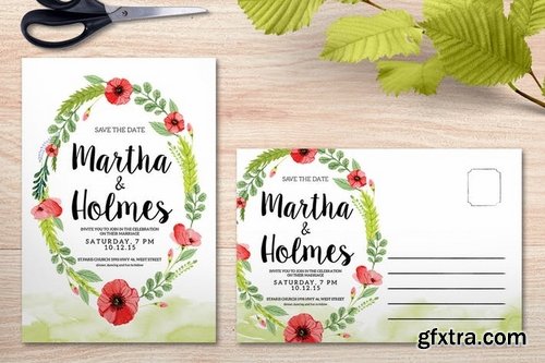 Watercolour Wedding Invitation