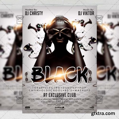 Black Night – Club A5 Flyer Template