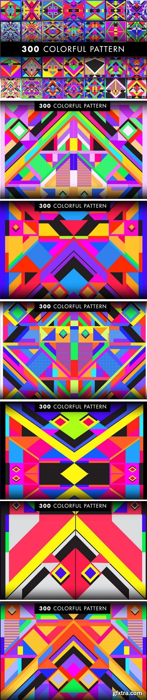 CM - 300 Colorful Retro Geometric Pattern 2029338