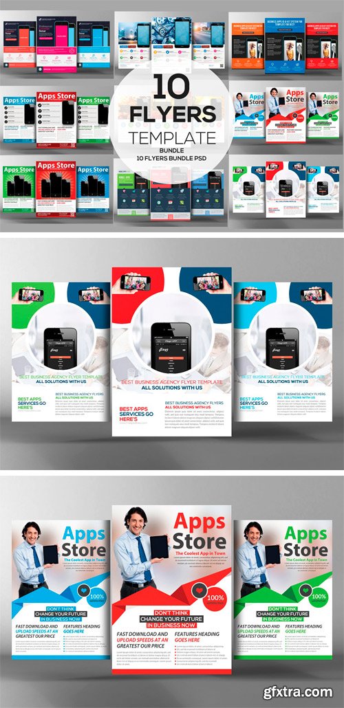 CM - 10 Mobile App Flyers Bundle 2350223