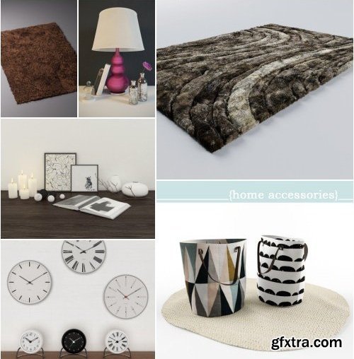 Modern Decorative 3D Objects - 3d Model of Interior Decor