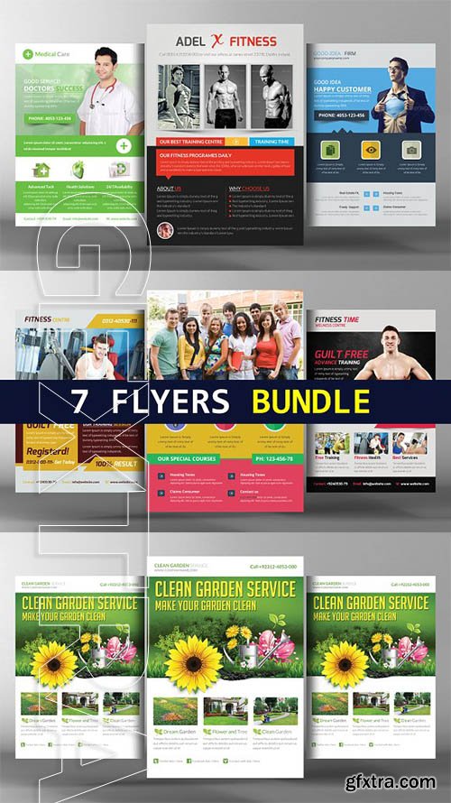 CreativeMarket - 7 Business Flyer Bundle 2389742