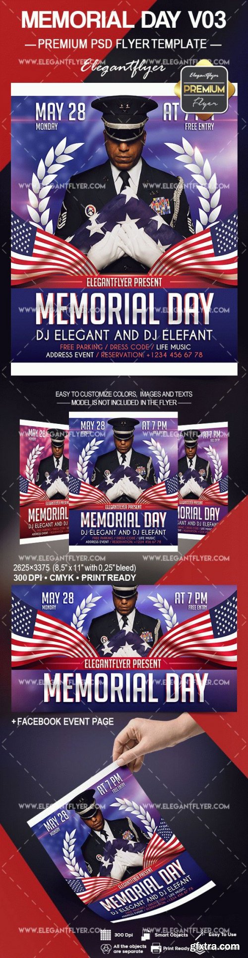 Memorial Day Design V03 – Flyer PSD Template + Facebook Event Page