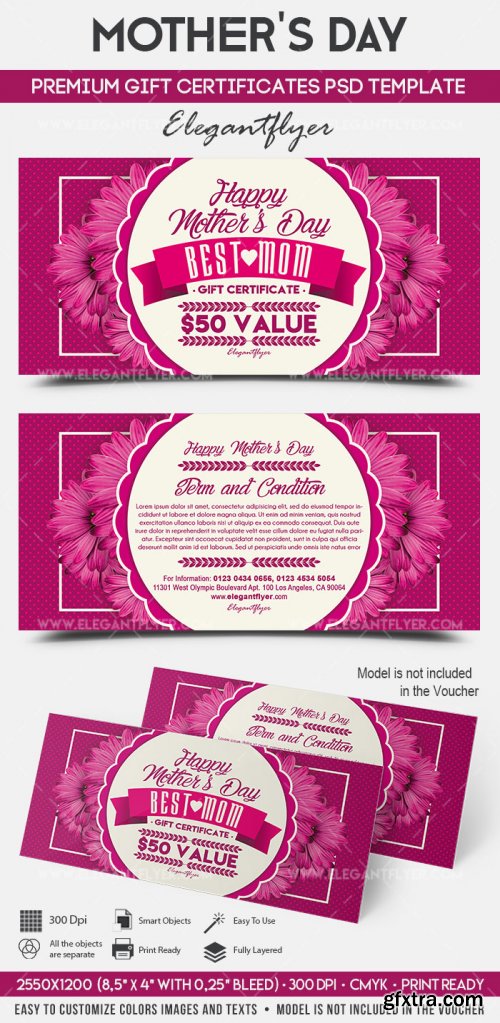 Mother’s Day – Premium Gift Certificate PSD Template