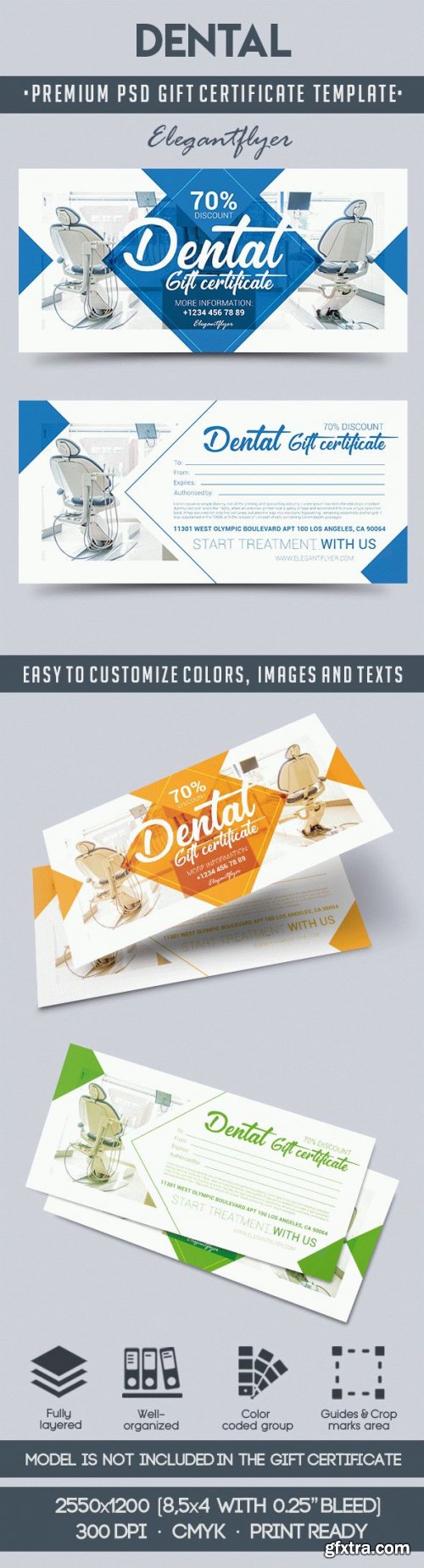 Dental V1 2018 Premium Gift Certificate PSD Template