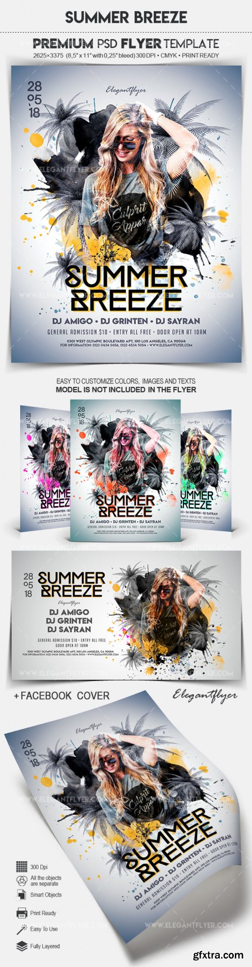 Summer Breeze – Flyer PSD Template + Facebook Cover