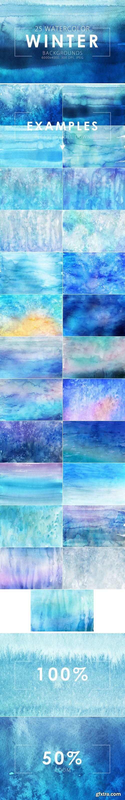 CM - Winter Watercolor Backgrounds 418446