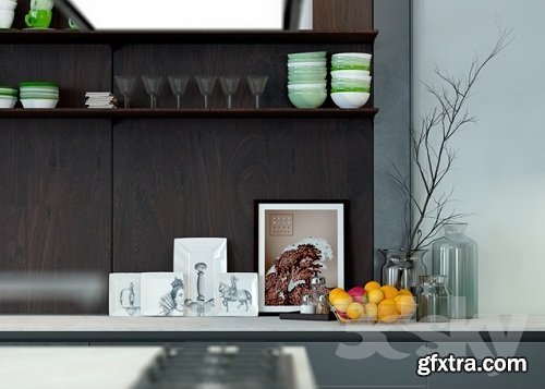 Varenna Poliform Twelve Kitchen 3d Model