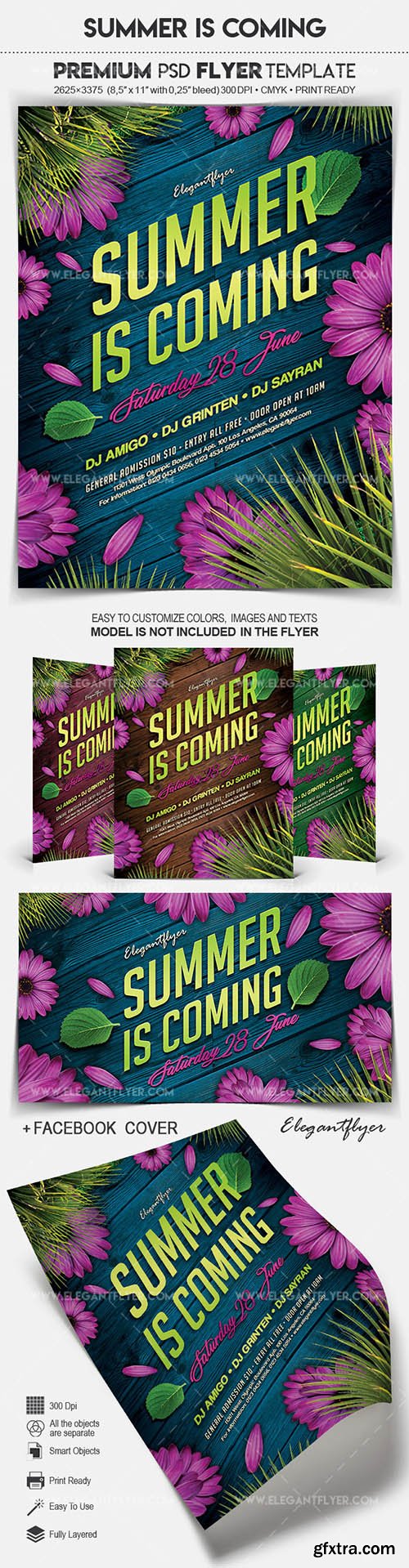 Summer is Coming – Flyer PSD Template + Facebook Cover