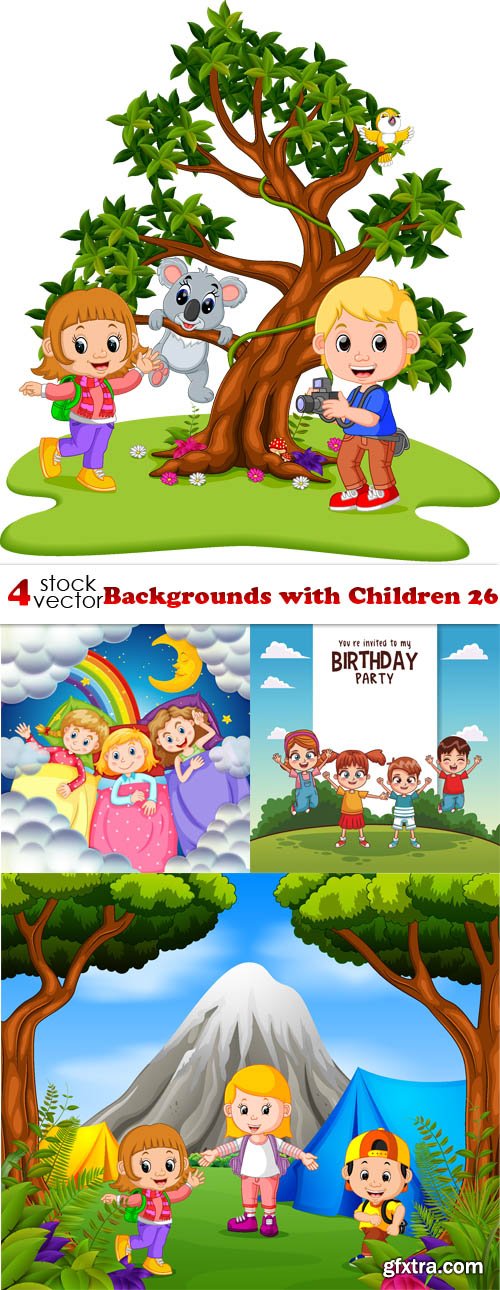 Vectors - Backgrounds with Children 26