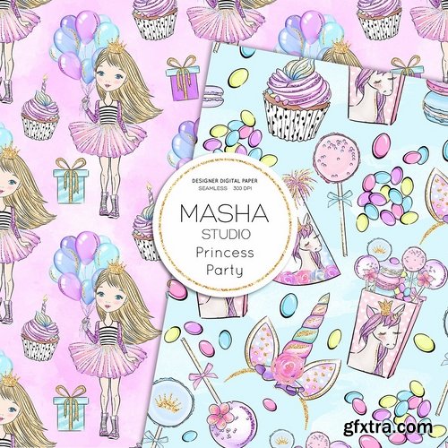 CM - Princess Party digital papers 2372290