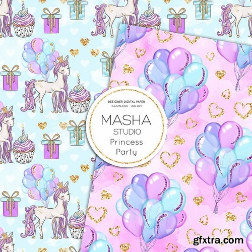 CM - Princess Party digital papers 2372290