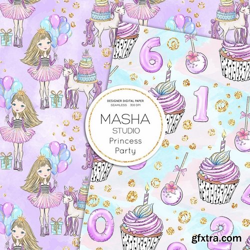 CM - Princess Party digital papers 2372290