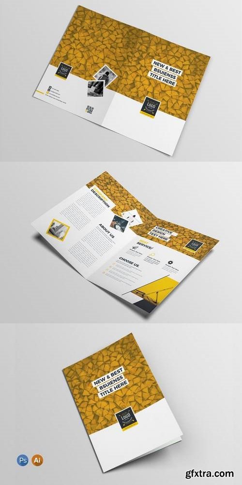 Bi-Fold Brochure Template Retro 03