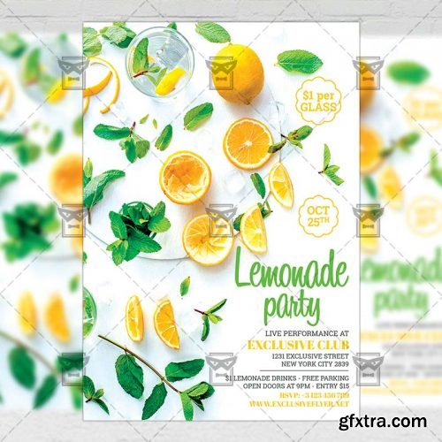 Lemonade Party – Food A5 Flyer Template