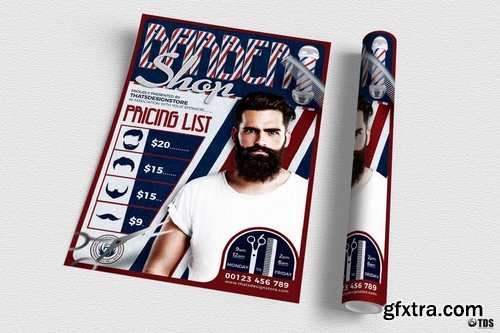 GraphicRiver - Barber Shop Flyer Template 15260428